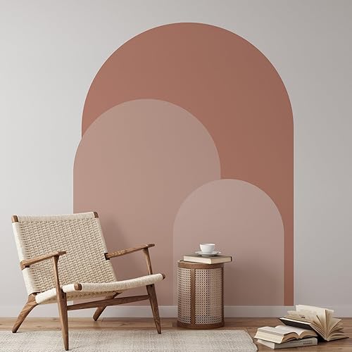 Miniatura 4 de Calcomanía de pared de arco moderno rosa dulce  Adhesivo para pared de arco de despegar y pegar, mural bohemio autoadhesivo extraíble  Adhesivo para