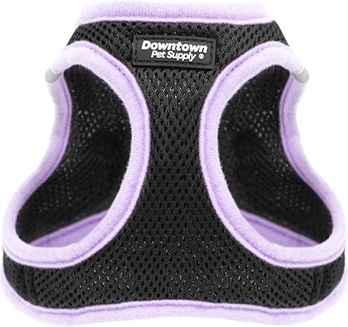 Downtown Pet Supply - Arnés ajustable para perro con chaleco acolchado, fácil de poner en perros pequeños, medianos y grandes (negro con borde