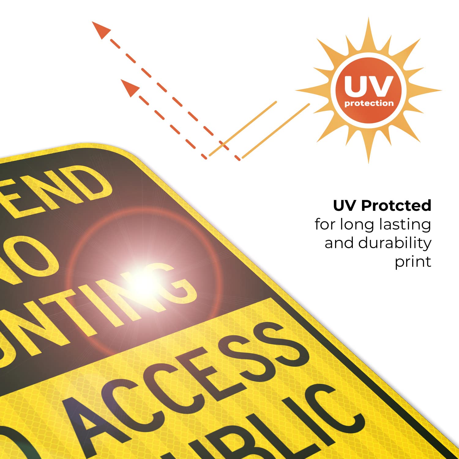 Dead End No Hunting No Access to Public Land Sign, 12x18 Inches, 3M EGP Reflective .063 Aluminum, Fade Resistant, Made in USA