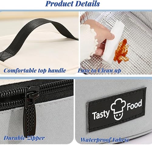 Miniatura 3 de Lonchera aislada con asa superior para mujeres y hombres, lonchera de trabajo, lonchera Bento, hielera reutilizable, contenedor de tamaño pequeño