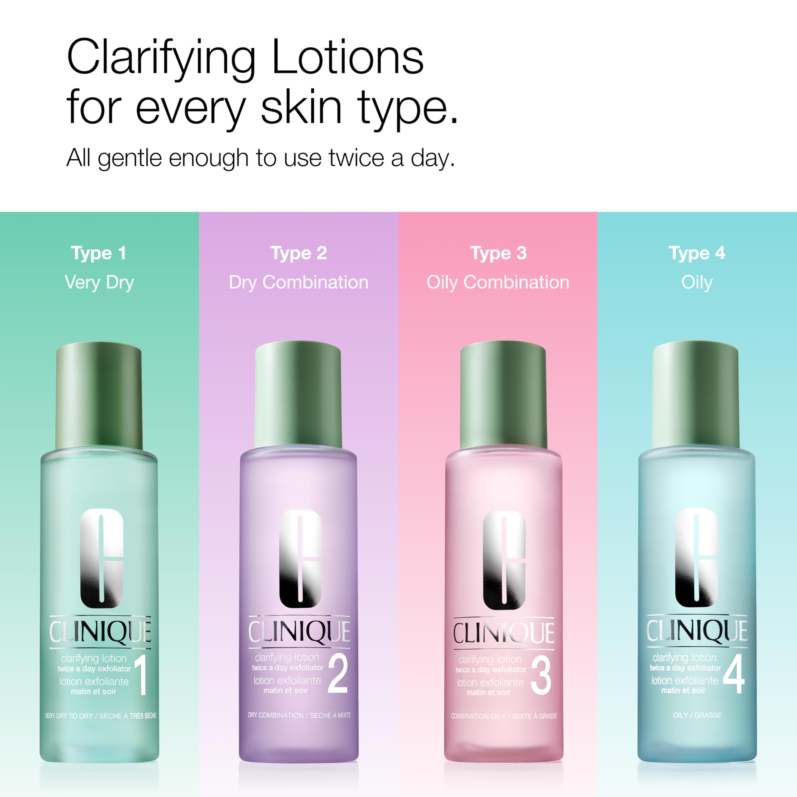 Clinique 3-Step Clarifying Lotion Face Exfoliator 4 | Toner with Witch Hazel + Salicylic Acid | for Oily Skin Types