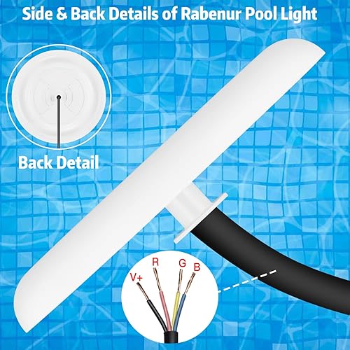 Miniatura 2 de Luces LED de piscina de 18 W, luces de piscina para piscinas enterradas impermeables, luz de piscina de acero inoxidable ultra delgada, luz de
