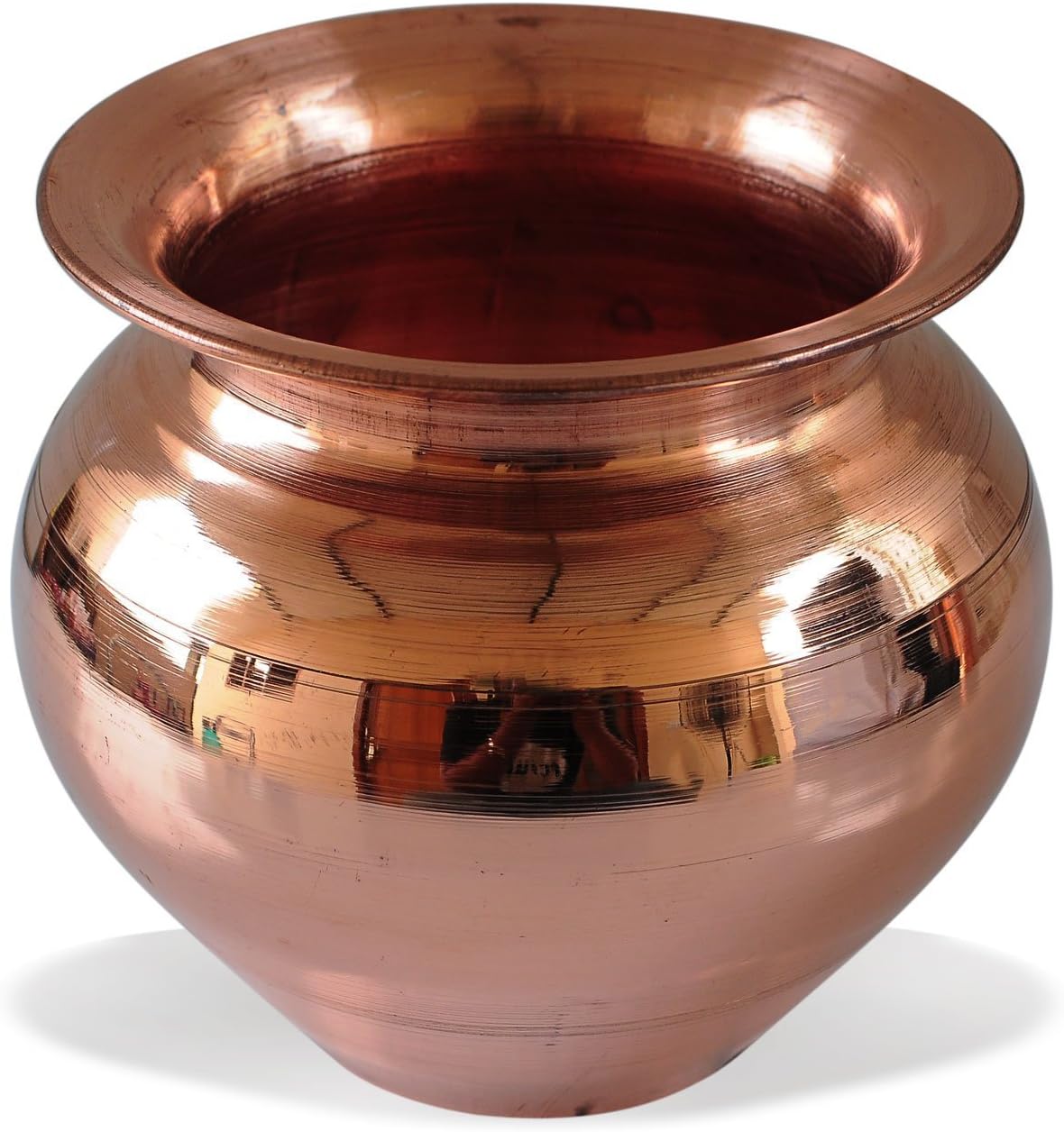 AsiaCraft Copper Kalash (Silver_4 Inch X 4 Inch X 4 Inch)