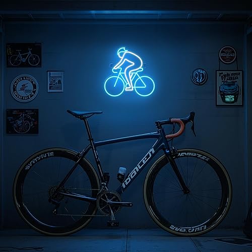 Miniatura 5 de Letrero de neón para bicicleta, decoración de pared definitiva para entusiastas del deporte, luz LED regulable para dormitorio, sala de estar, sala