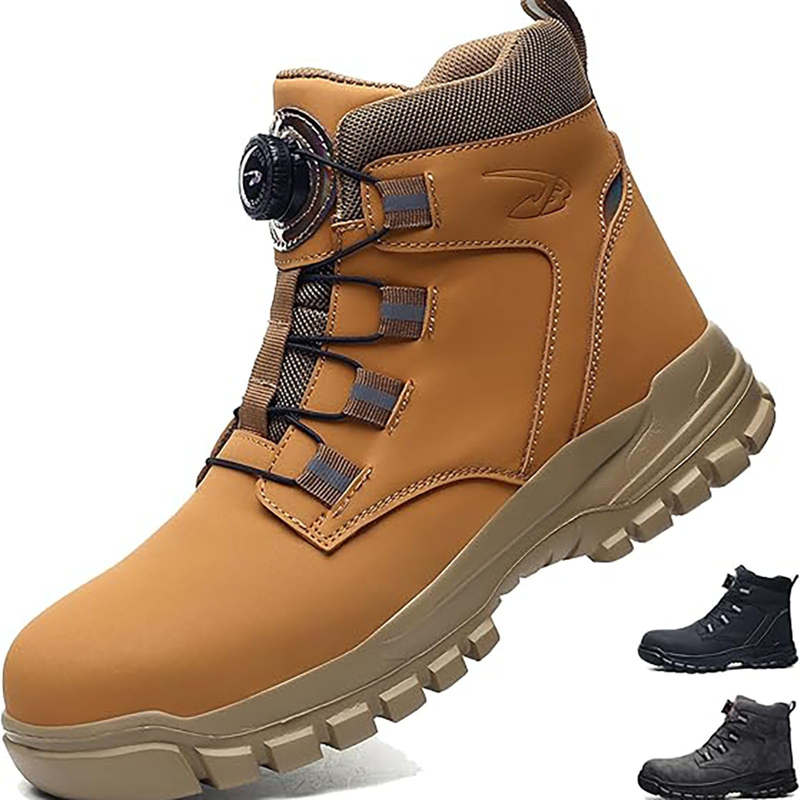 SDERGWinter Work Boots Steel Toe Cap Boots Work Safety Boots Anti Puncture Labor Insurance Shoes Non Slip Head Shoes Construction Wear High Top Work Boots 4.5-10