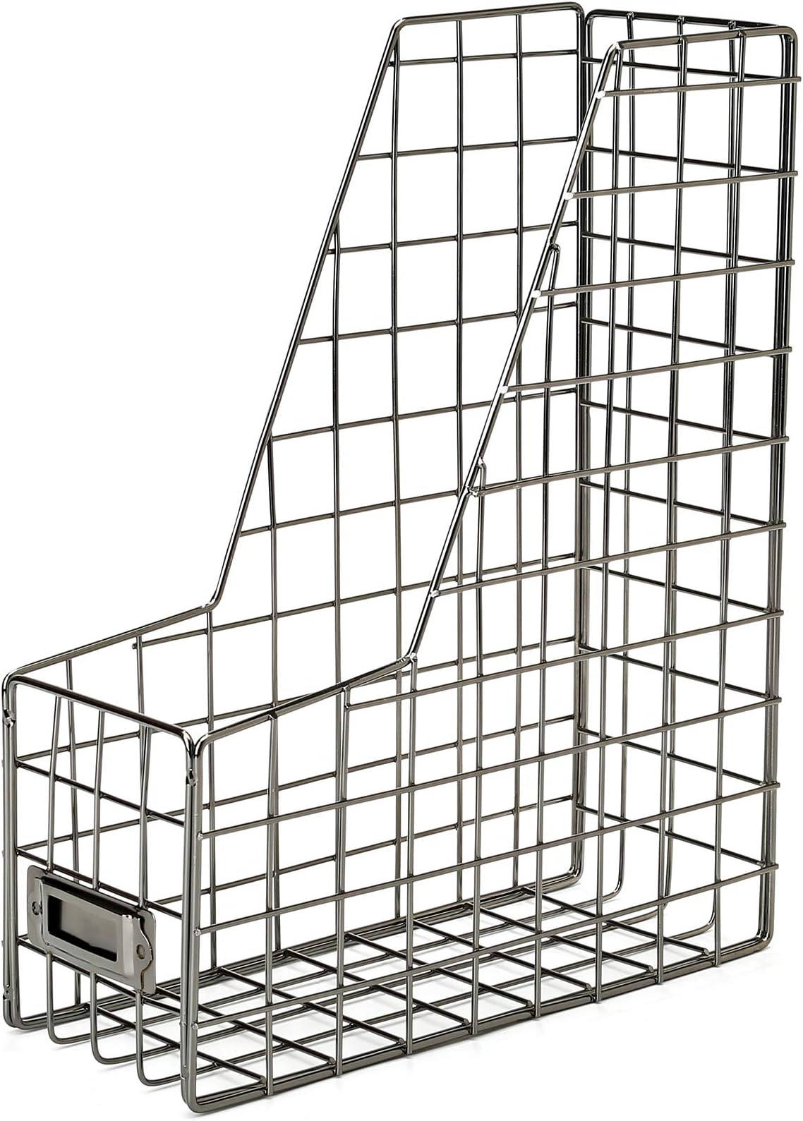 Desk Organizer File Organizer Metal Wire Magazine File Holder for Office Home Decor, Diamond Black