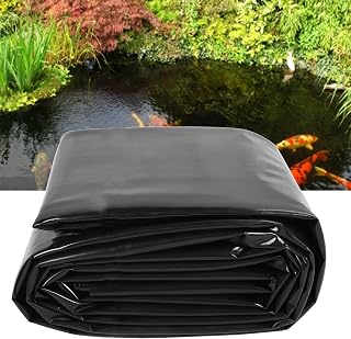 Pond Liner HDPE Easy Cutting Prevent Leakage for Outdoor Aquaculture Water Garden 0.5mm Thickness (4x6.1meter)
