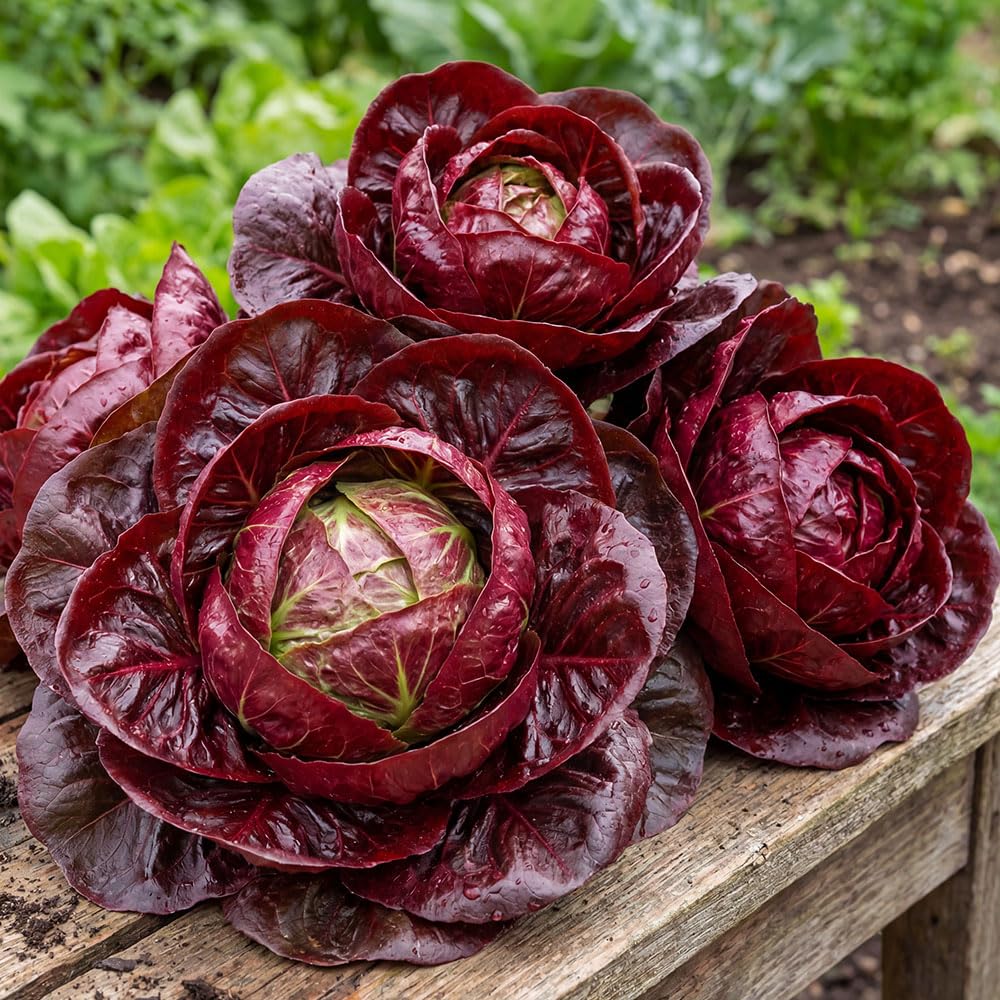 Leaf Chicory ‘Orchidea Rossa’ – Heritage Red Chicory Seeds – Medium Compact Heads, Deep Red Crunchy Leaves