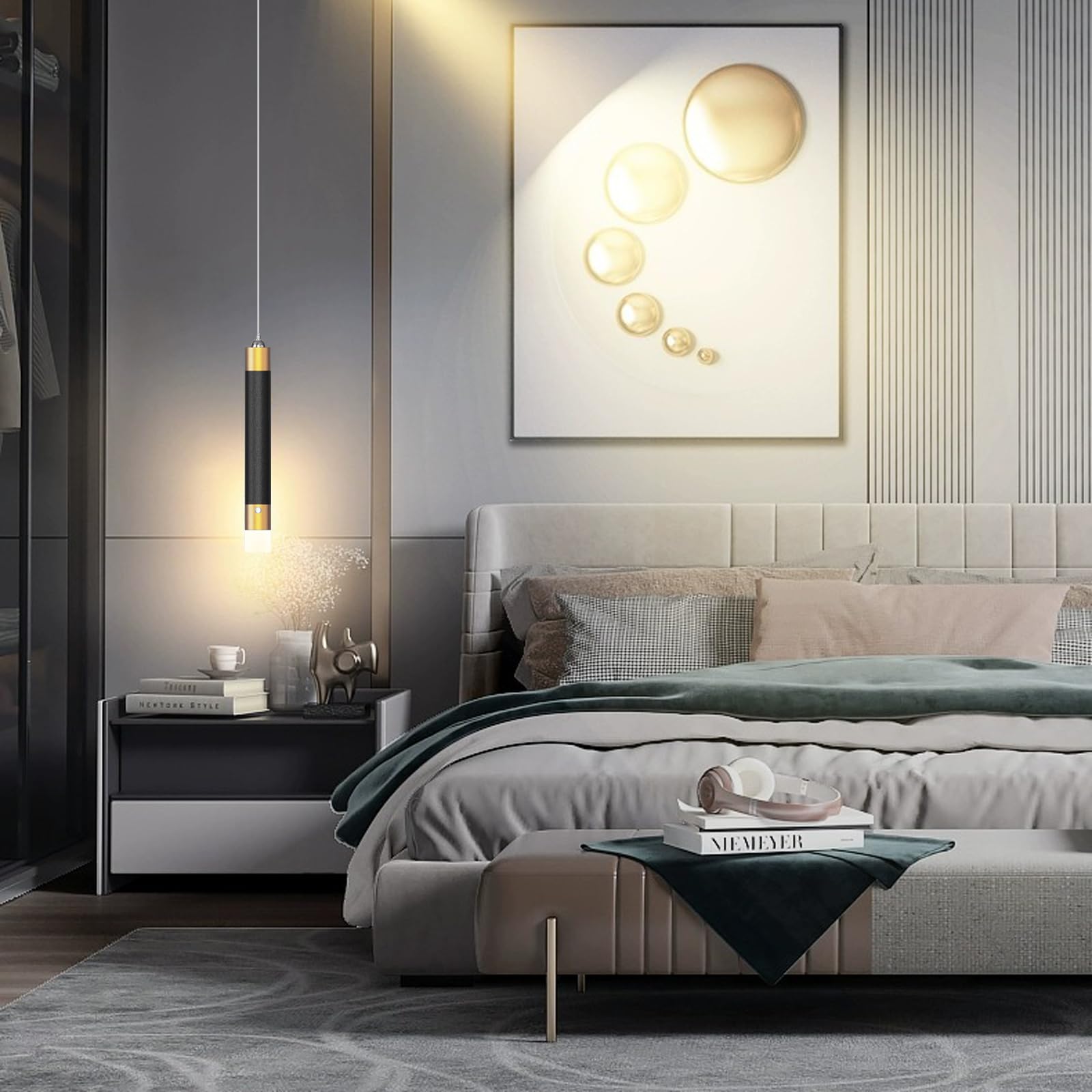 Lot de 2 lampes LED à piles Noir et doré 4500 mAh Design cylindrique portable sans fil Parfait pour chambre à coucher Éclairage d'urgence élégant Fonctionnement à piles