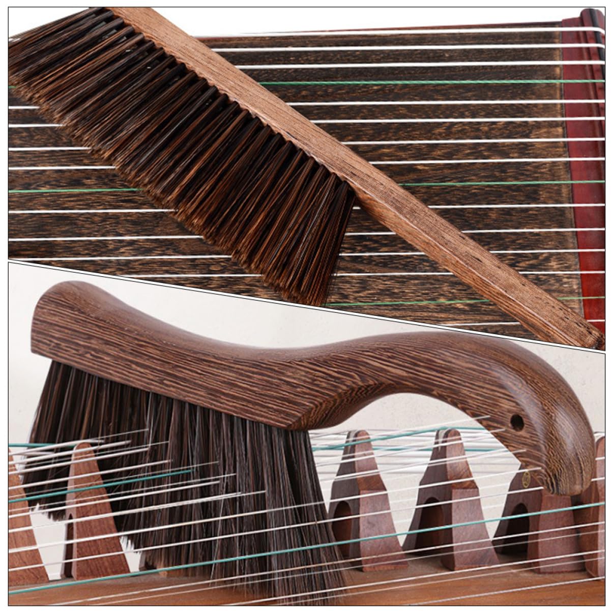 ifundom Guzheng Brush Set 2 Pack Bristle Cleaning Brush for Musical Instruments Easy to Use