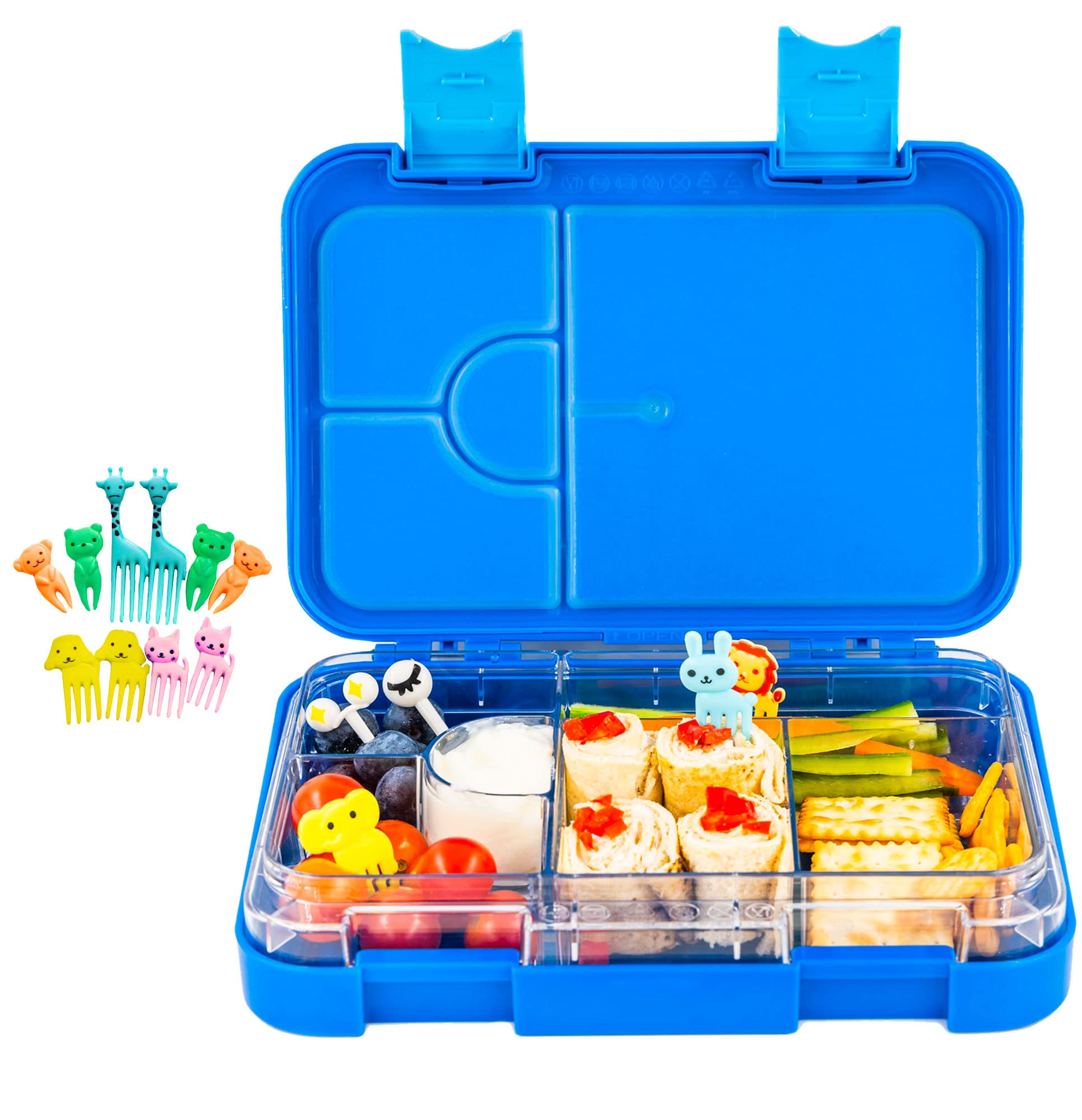 Buy Snack Attack TM Lunch Box Bento style Blue Color for Kids|4 & 6  Convertible Compartments| BPA FREE|LEAK PROOF| Dishwasher Safe | Back to  School Season |Food Graded Materials| Made of Triton|