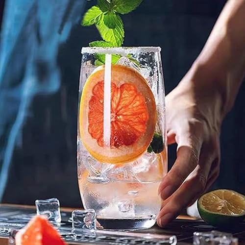 Miniatura 6 de QAPPDA Juego de vasos para beber de 12 vasos altos de 16 onzas con pajitas, vasos de agua altos transparentes de alta calidad, vasos de cóctel de