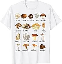 Types of Edible Mushrooms Fungi Chart for Boys Girls Kids T-Shirt