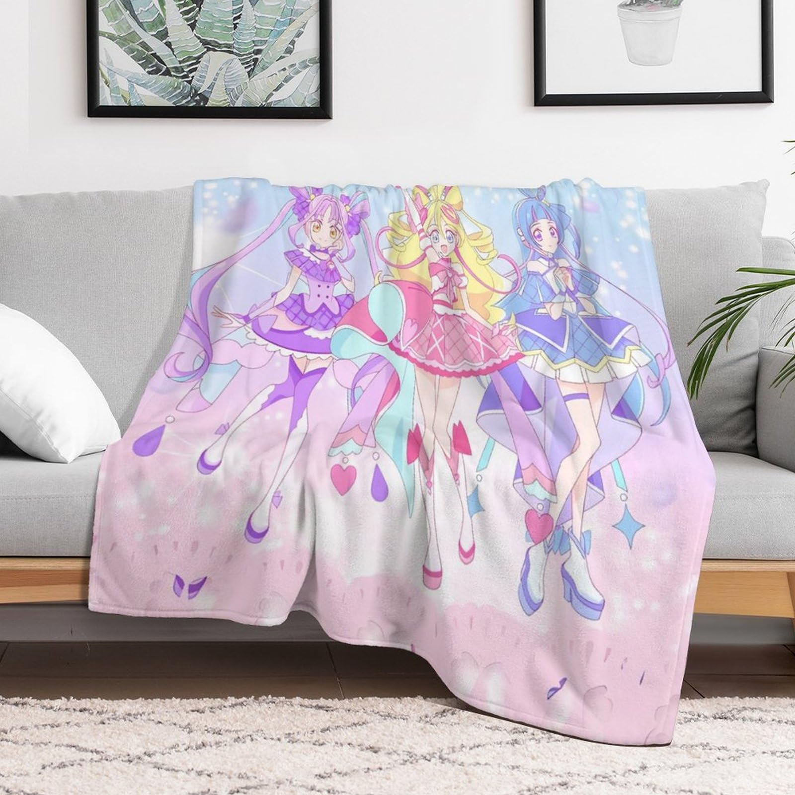 Amazon｜毛布 キミとアイドルプリキュア? タオルケット 洗える 軽量
