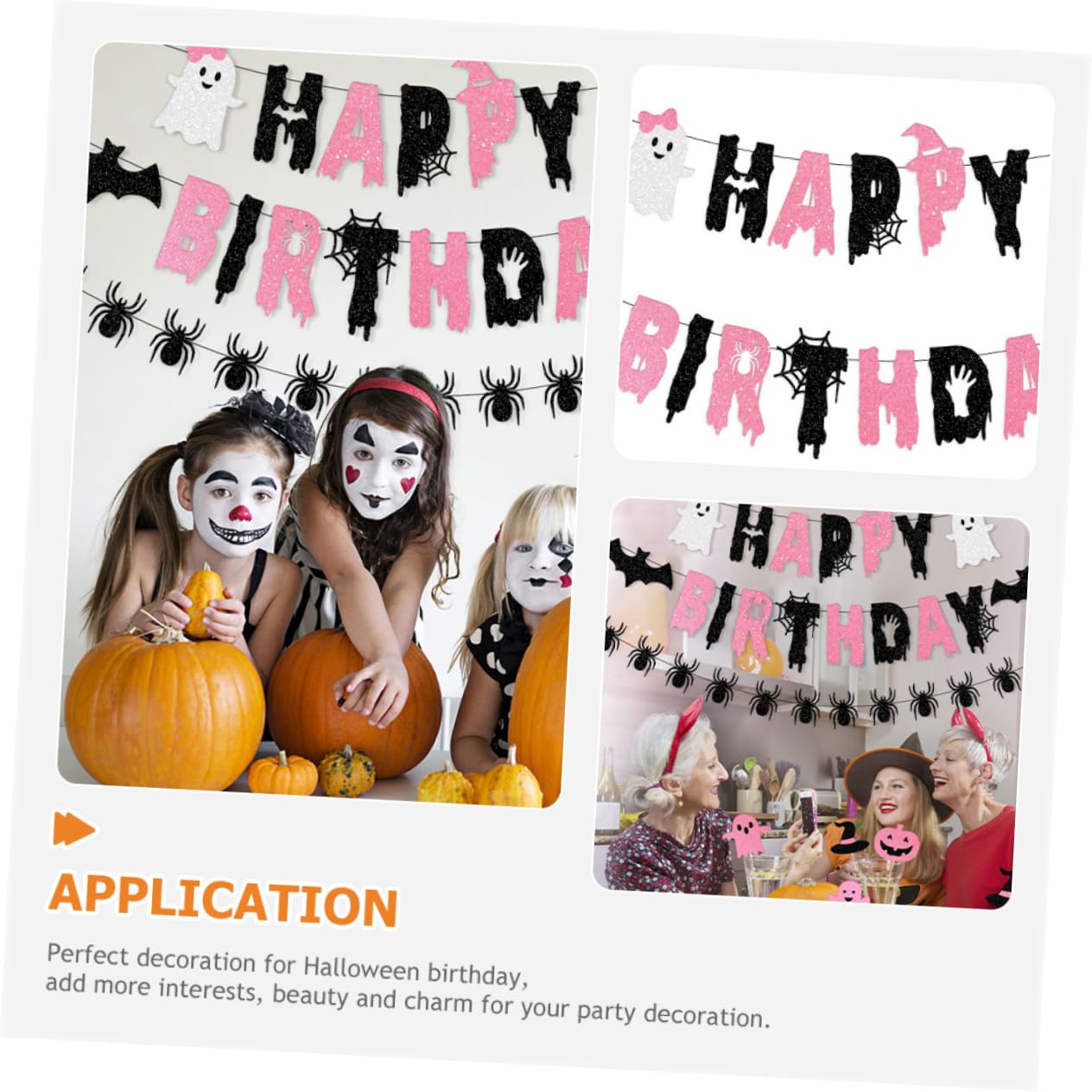 TOPBATHY 5 Juegos de cumpleaños banner de cumpleaños de fiesta de halloween banderín de Decoración fiesta Halloween decoración de Papel