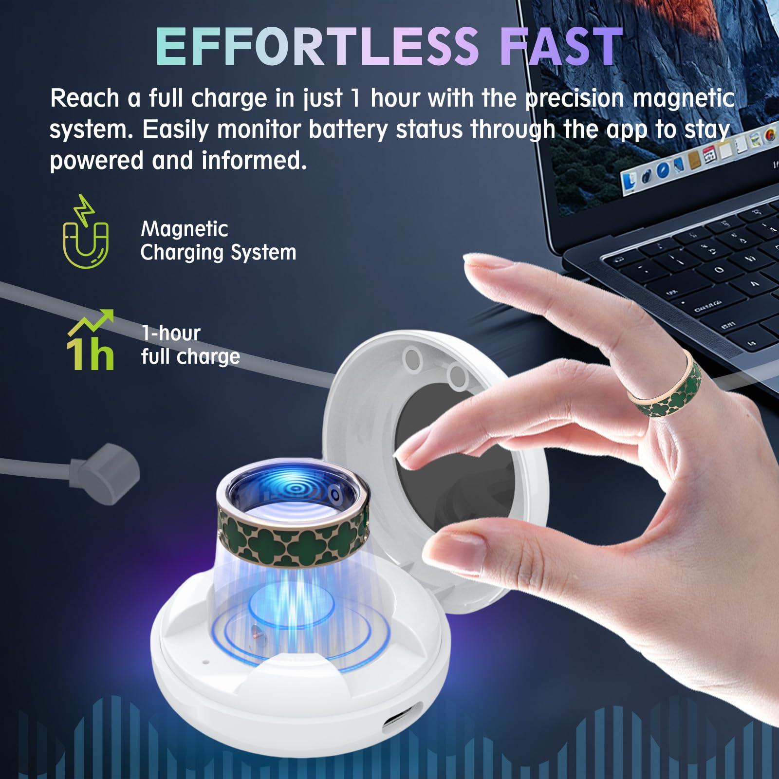 Anillo inteligente de salud para mujeres y hombres, rastreador de fitness con frecuencia cardíaca, monitoreo del sueño, oxígeno en sangre, presión arterial, podómetro de ejercicio, para iPhone