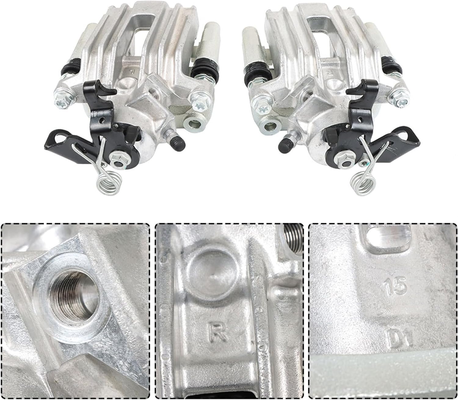 LABLT 2Pcs Rear Left and Right Brake Calipers With Brackets Replacement for VW Golf 2000-2005 Beetle 2000-2010 Golf City 2007-2010 TT 2000-2006 1J0615423G 1J0615423D
