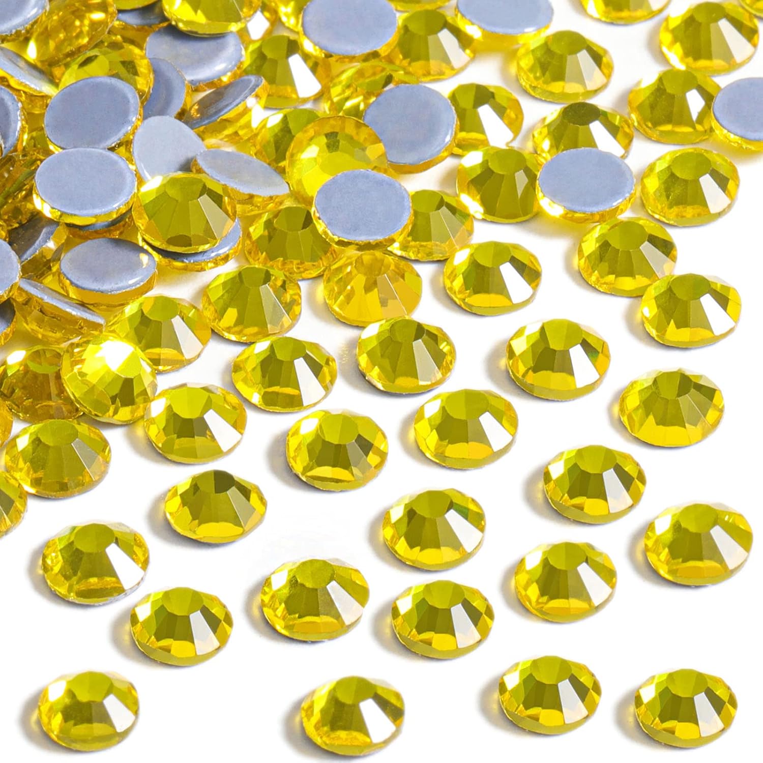 Beadsland Hotfix Rhinestones, 288pcs Flatback Crystal Rhinestones for Crafts Clothes DIY Decorations Lemon Yellow, SS30, 6.3-6.5mm - Image 3