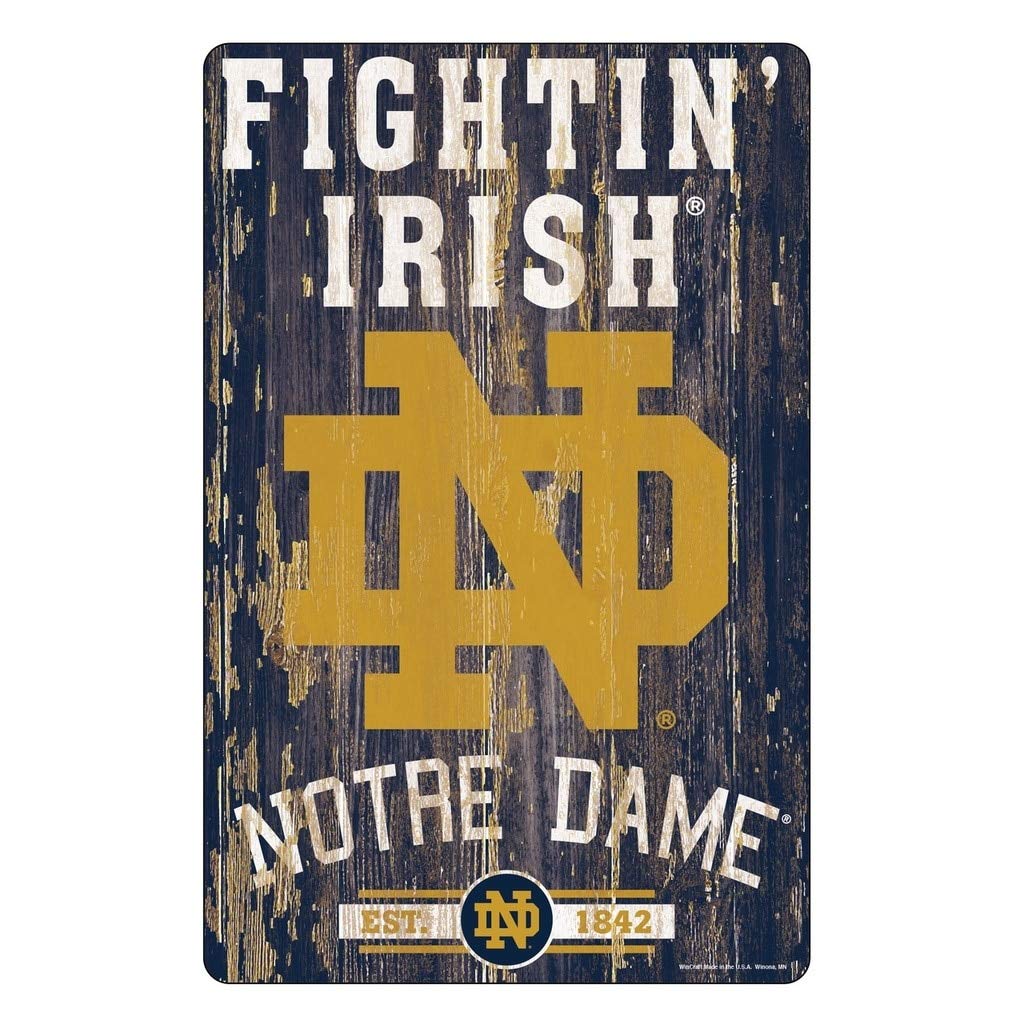 NCAA Notre Dame Fighting Irish 11x17 Wood Sign, Team Color, One Size