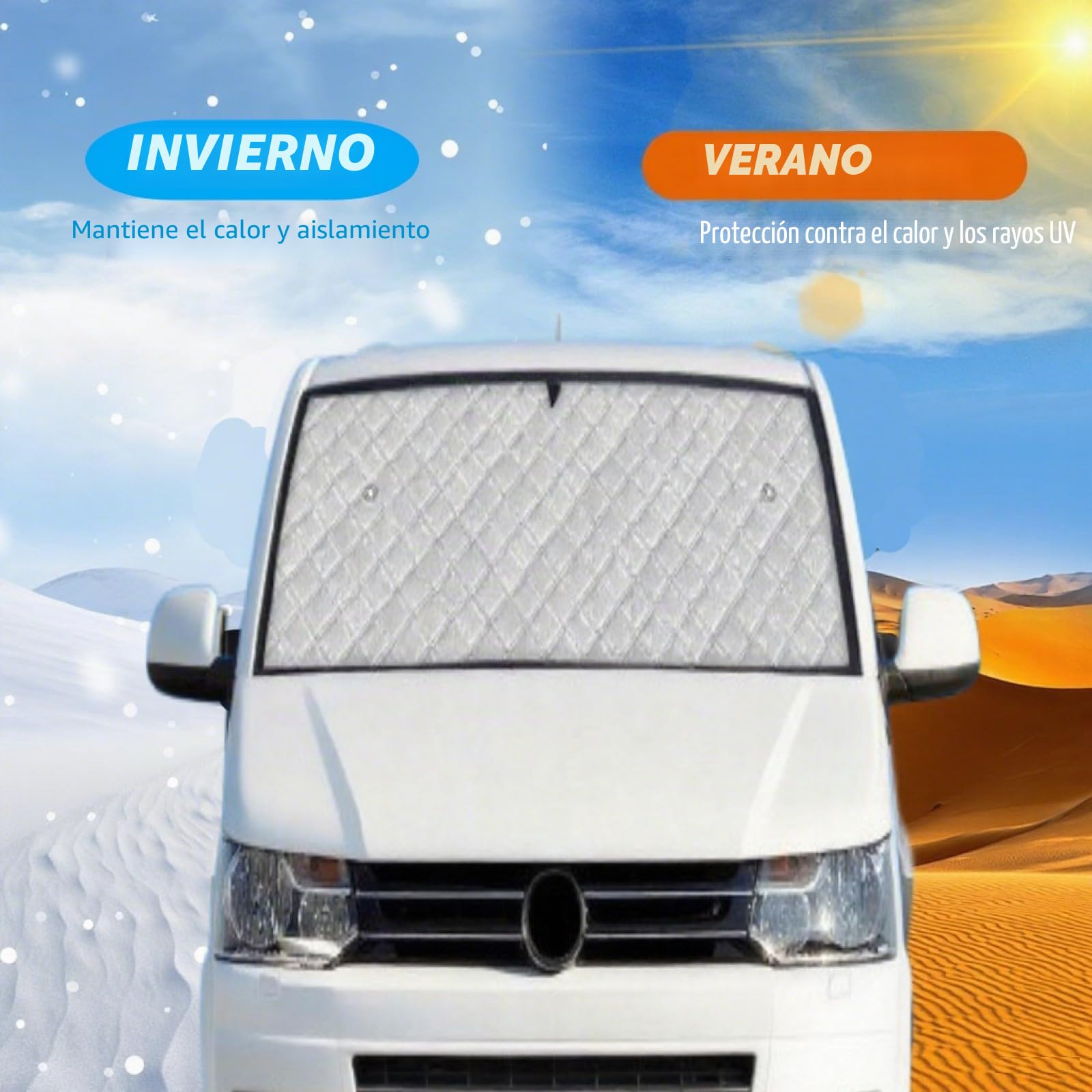 Parasoles Interiores para Parabrisas para F-ORD Transit Custom 2012-2024, 3 Piezas Espesado Cubierta De Parasol Automóvil Protección Solar Impermeable Juego De Protector De Parabrisas
