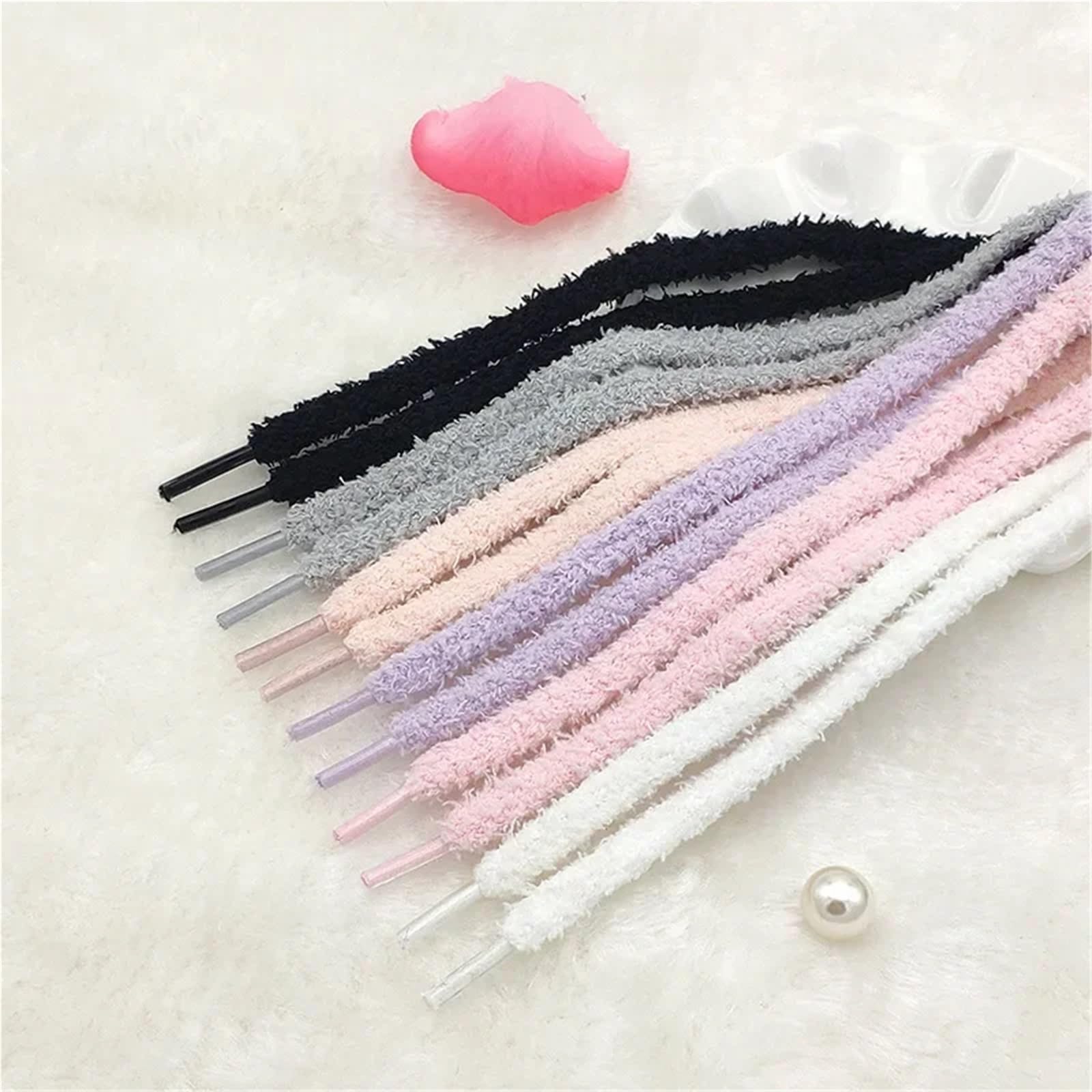 Cordones esponjosos casuales para zapatos, 1 cm de ancho, cuerda redonda, para otoño, 20 pares para zapatos casuales