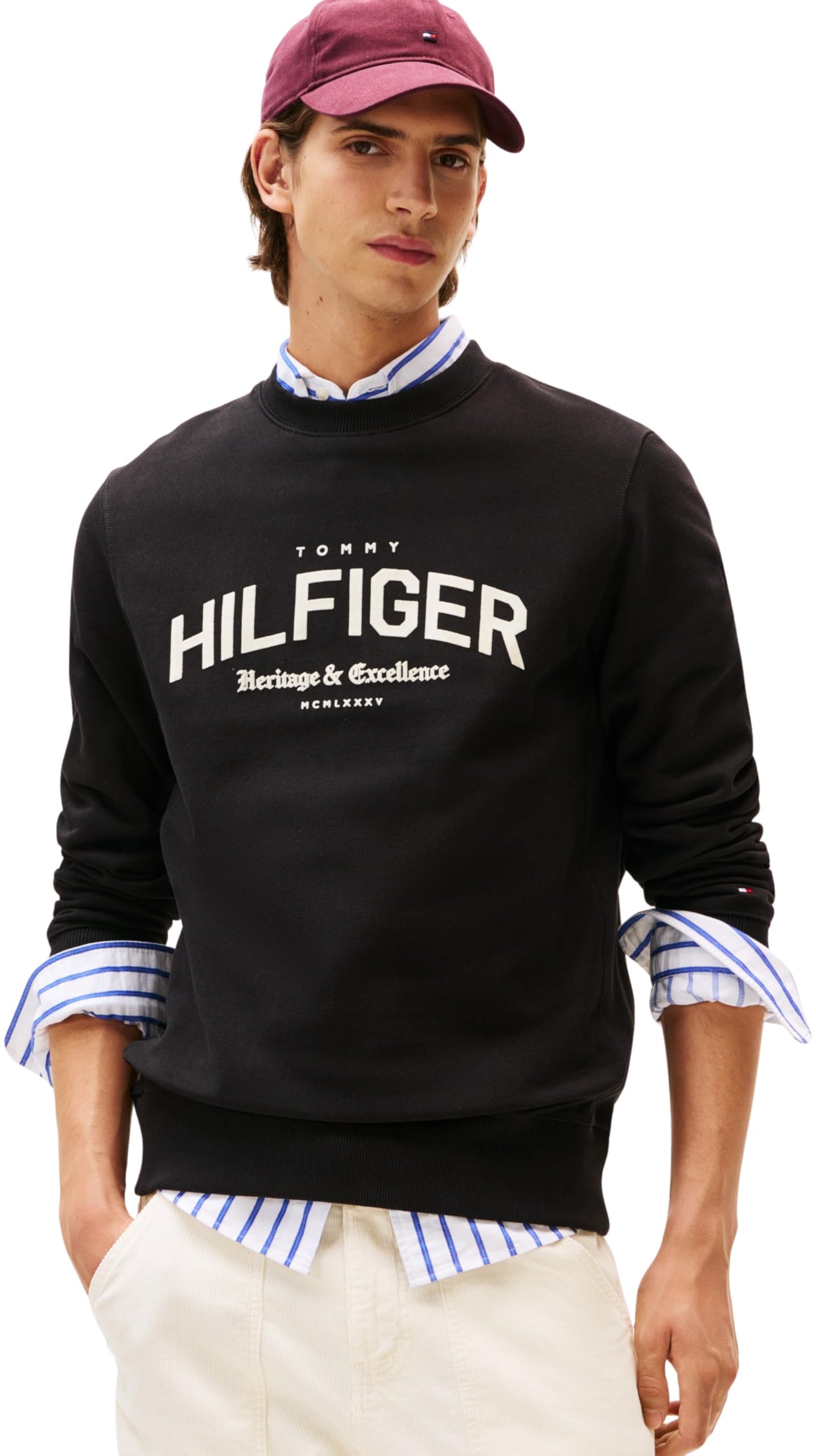 Tommy Hilfiger Herren Sweatshirt Arch Crew Neck Regular Fit