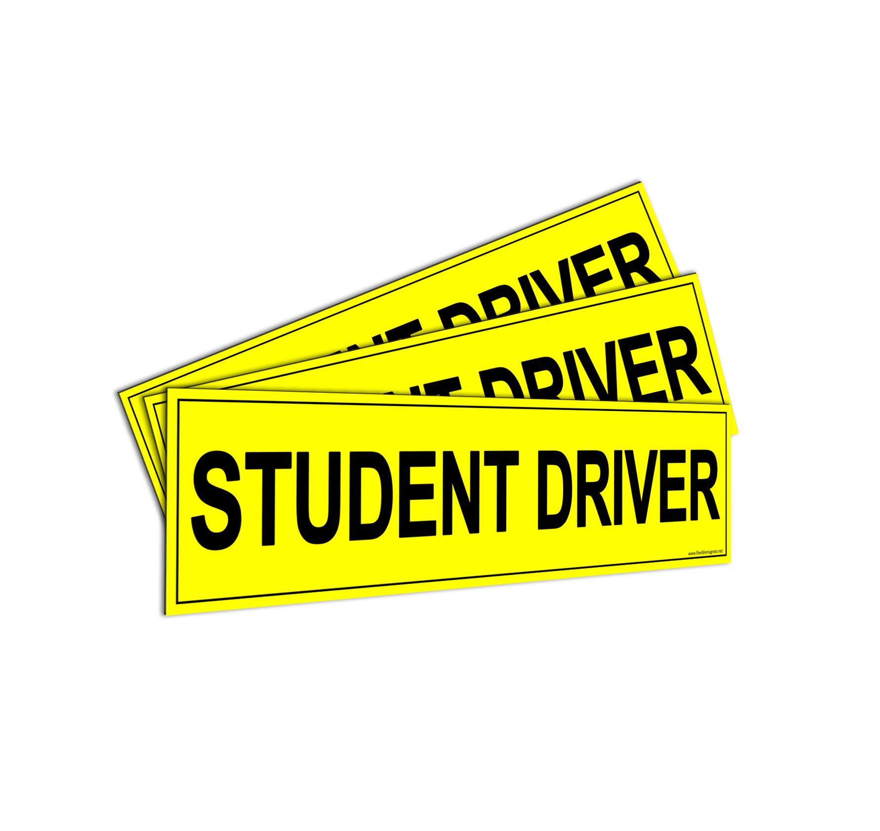 Flexible Magnets Student Driver' Magnet - Bumper Stickers for A New Driver - Car Sign (12 x 3) Pack of 3