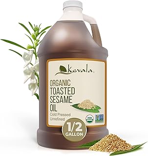 Kevala Organic Toasted Sesame Oil - 64 fl oz - 1/2 Gallon – Cold Pressed...