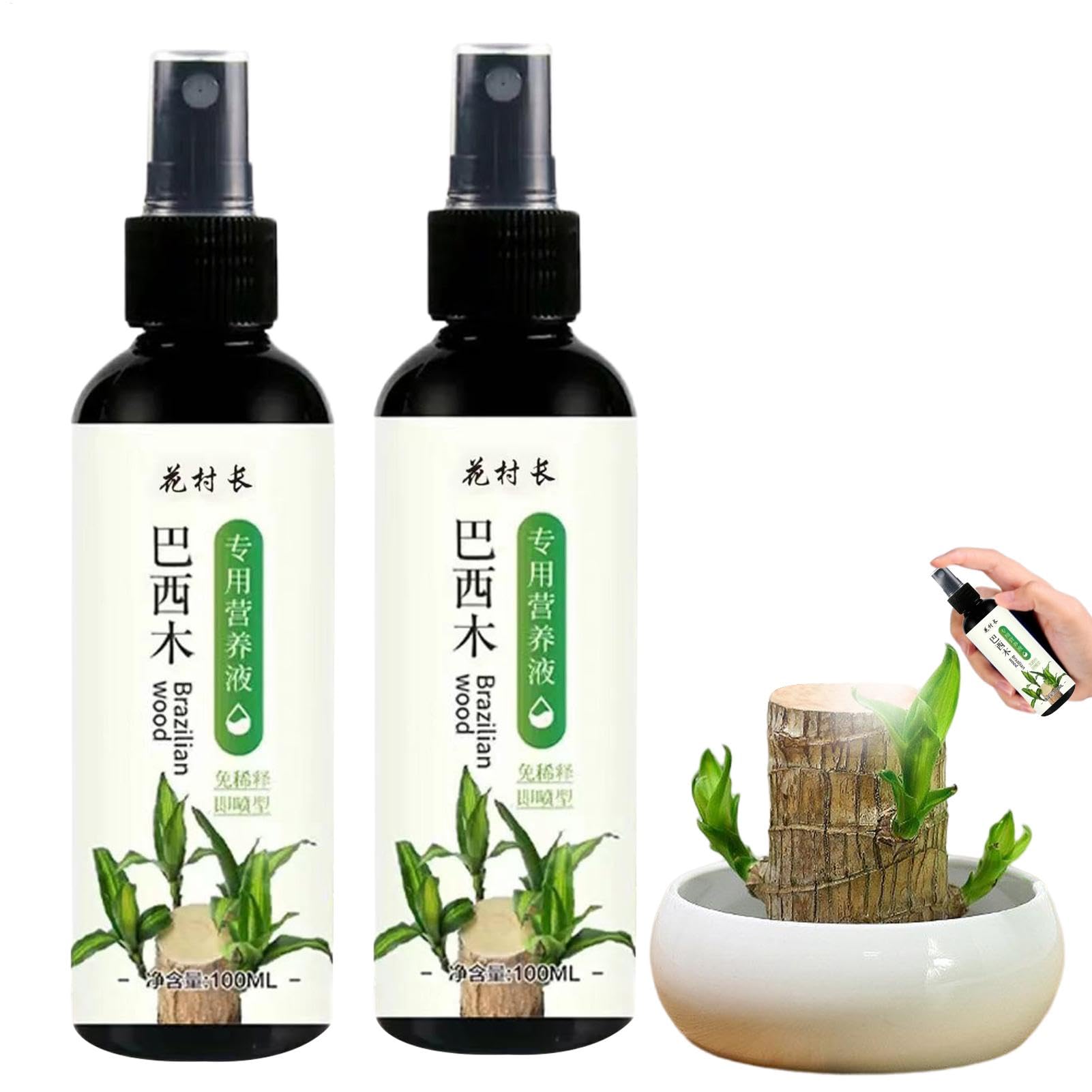 Brazilian Wood Plant Food, 100ml*2 Lucky Ba-mboo Liquid Fertilizer, Hydroponic Brazilian Wood Nutrient Solution, Special Nutrient Brazil Lucky Wood Hydroponic Plant Food