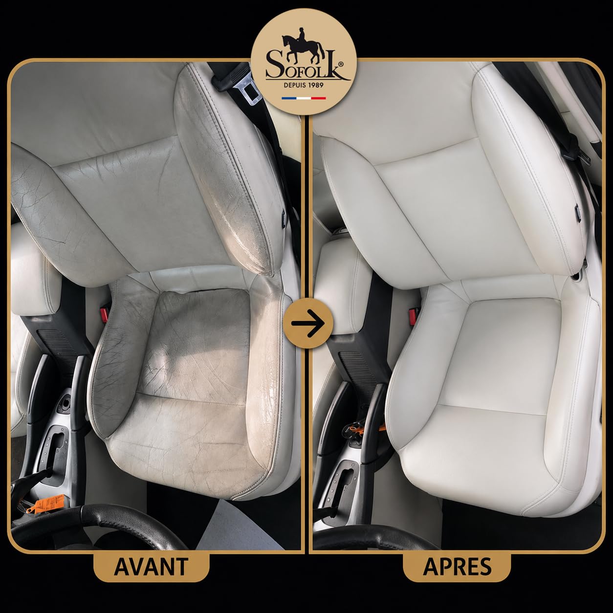 SOFOLK Kit de renovación de Cuero y Polipiel: reparación + Pintura + Barniz - Volante, Asiento de Coche, sillón, Zapatos (2-Graphite)