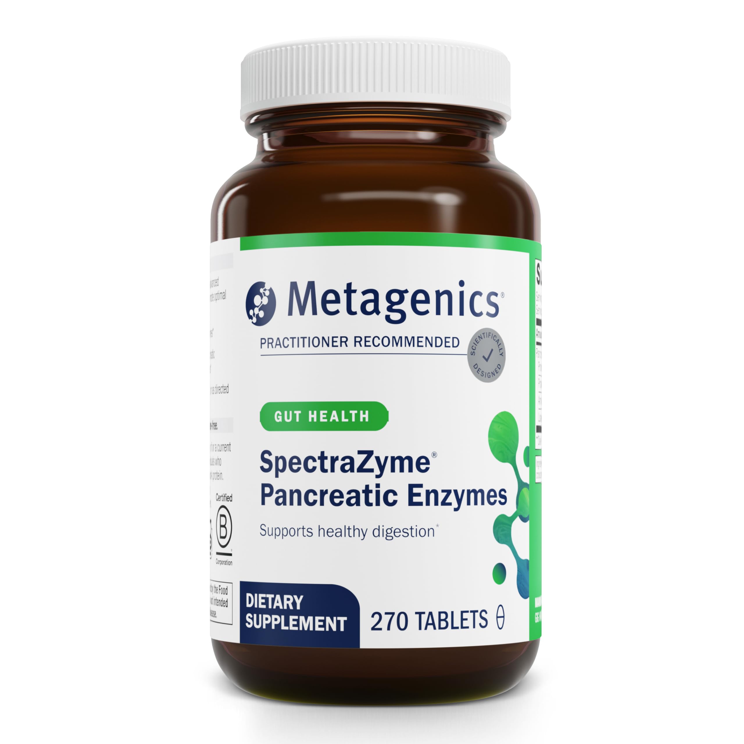 SpectraZyme Pancreatic Enzymes - Digestive Enzyme Complex for Protein, Fat & Carb Breakdown - Supports Digestion, Gas Relief & Gut Health* - Non-GMO, Gluten-Free - 270 Tablets