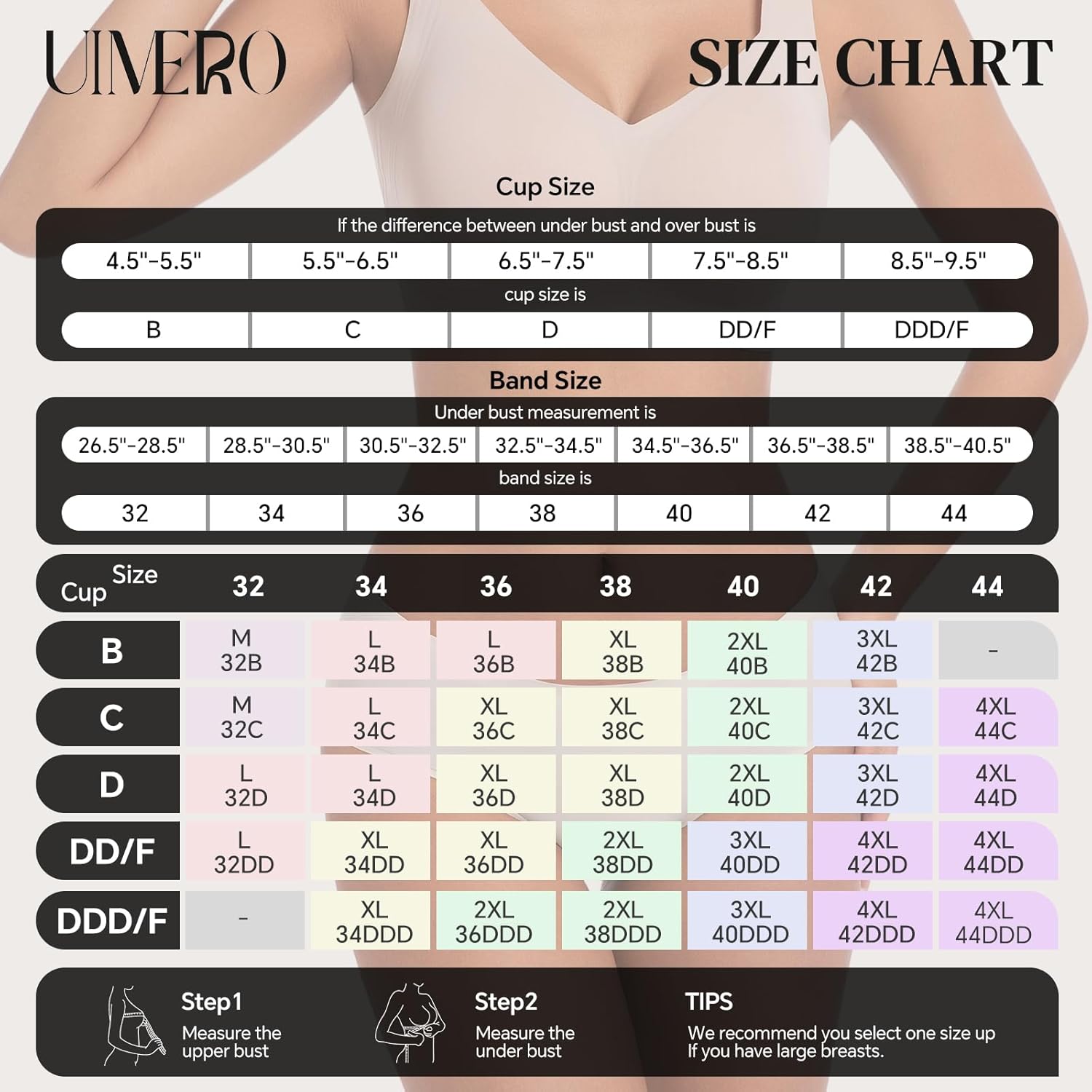 UIMERO Bras for Women No Underwire, Seamless Supportive Wireless Bra, Minimizer Womens Bras, Full Coverage T-Shirt Push Up Bra Nude - Image 6