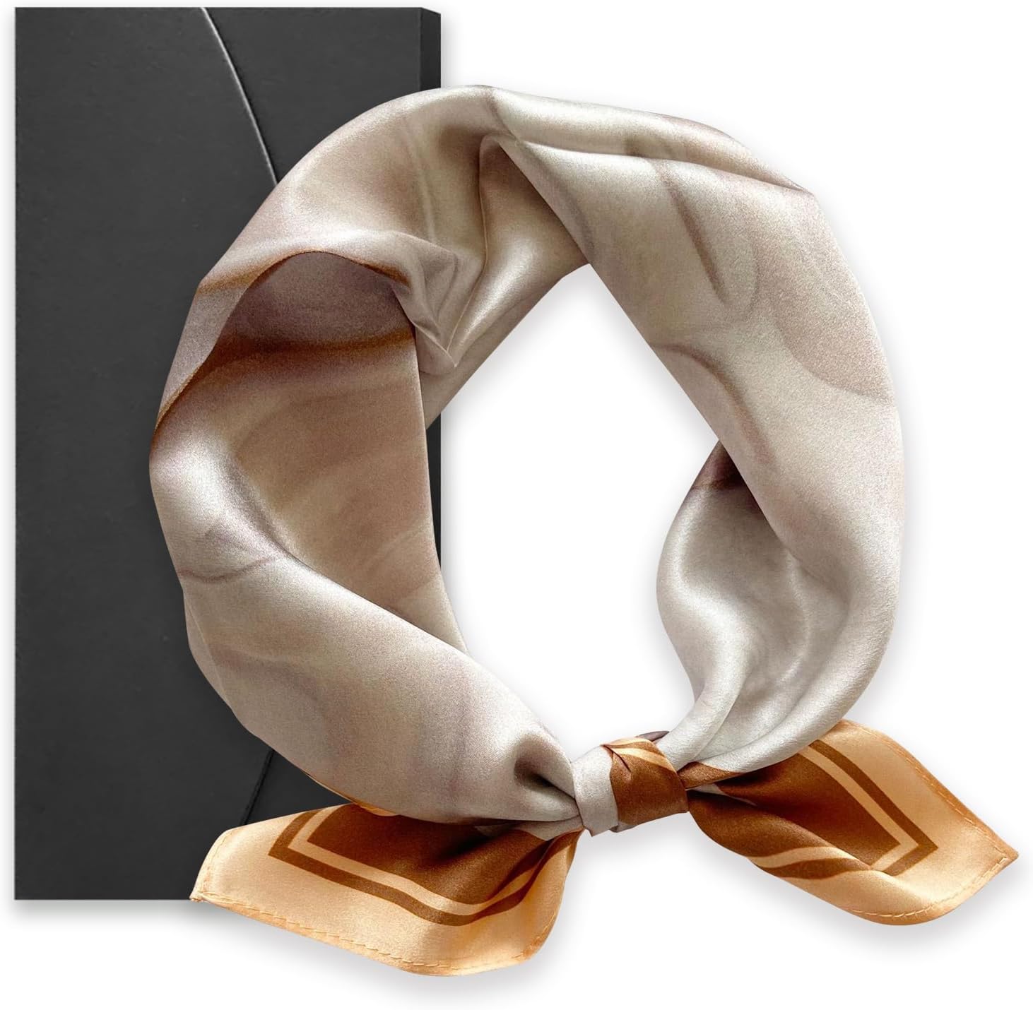 Silk Scarf Women,100% Mulberry Silk Head Scarf Bandanas for Women,Satin Square Scarf Silk Neck Scarf Girls Accessories,With Original Sand Painting Pattern Design(53 x 53cm)