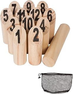 13 Piece Wooden Outdoor Throwing Game with Mesh Carry Bag by Trademark Innovations , Brown