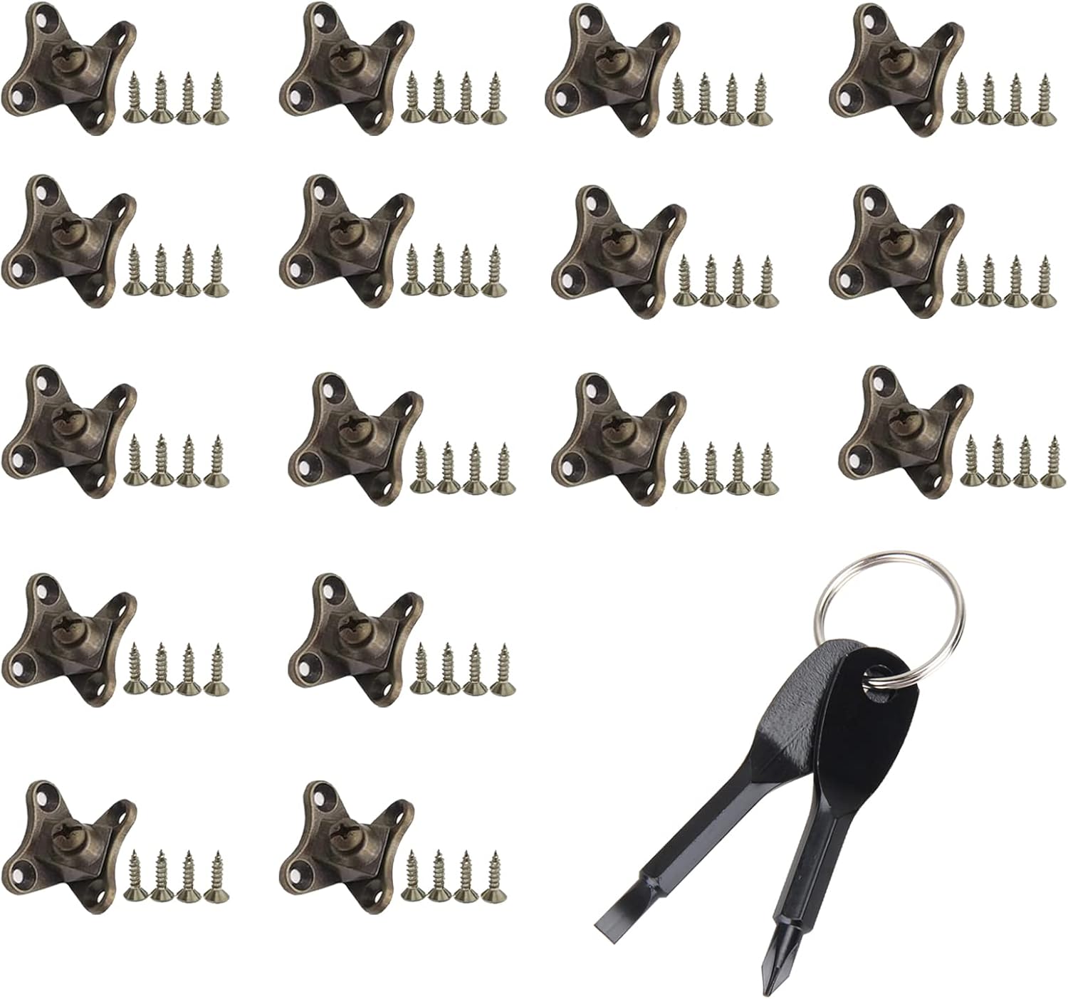 16pcs Removable Corner Brace Butterfly Shape Support Connector Bracket Alternative to Right-Angle L Shape Corner Brace, Electroplating Process Corner Code Metal Brackets for Wood, Furniture, Bronze