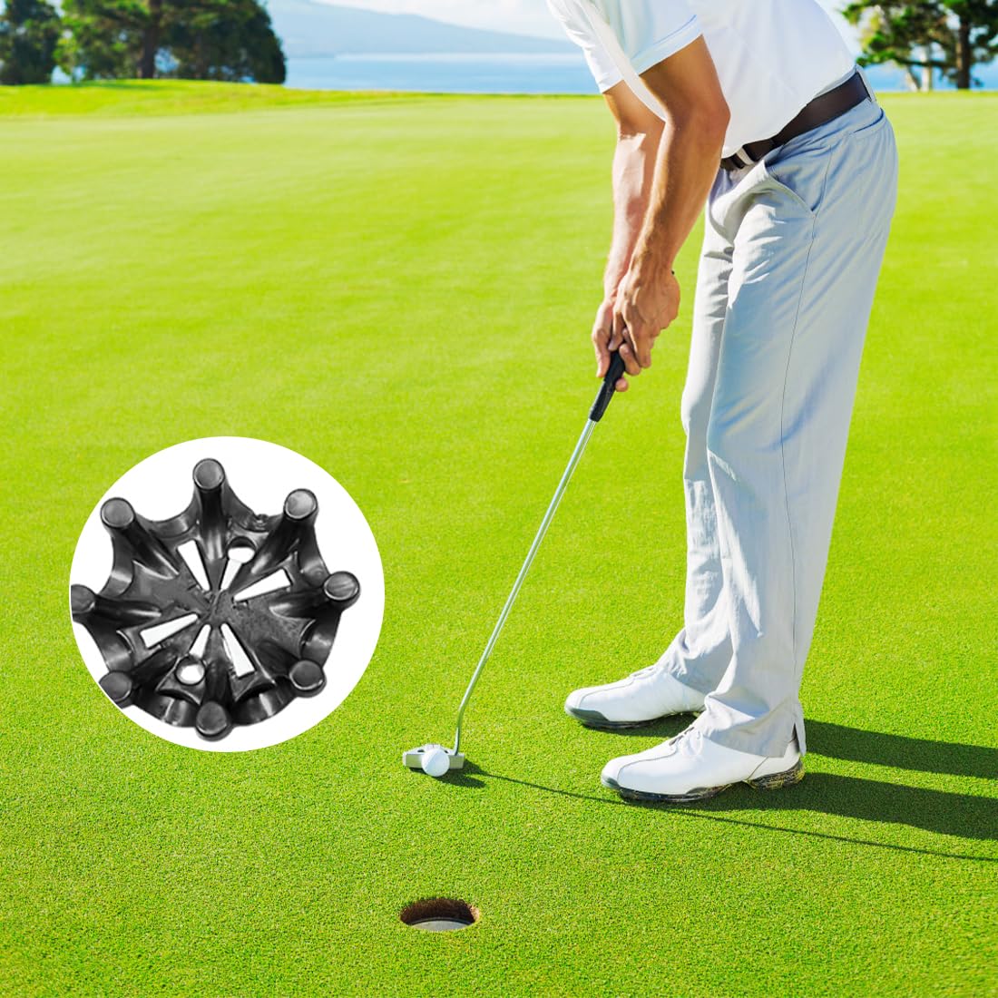 Clavos de golf para zapatos con llave de instalación, 10 piezas