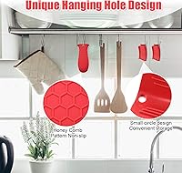 Vista 3 de 4 piezas de soporte de silicona para mango caliente, cubierta para ollas, soporte de mango de asistencia de silicona, funda antideslizante