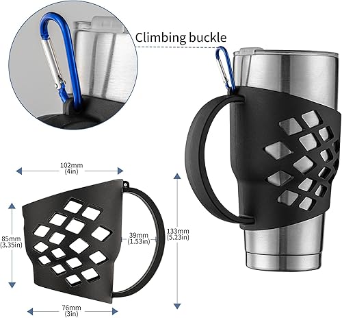 Miniatura 3 de Funda de silicona para vasos de 30 onzas, soporte de agarre para vaso Yeti RamblerRTICCorkcicle (morado)