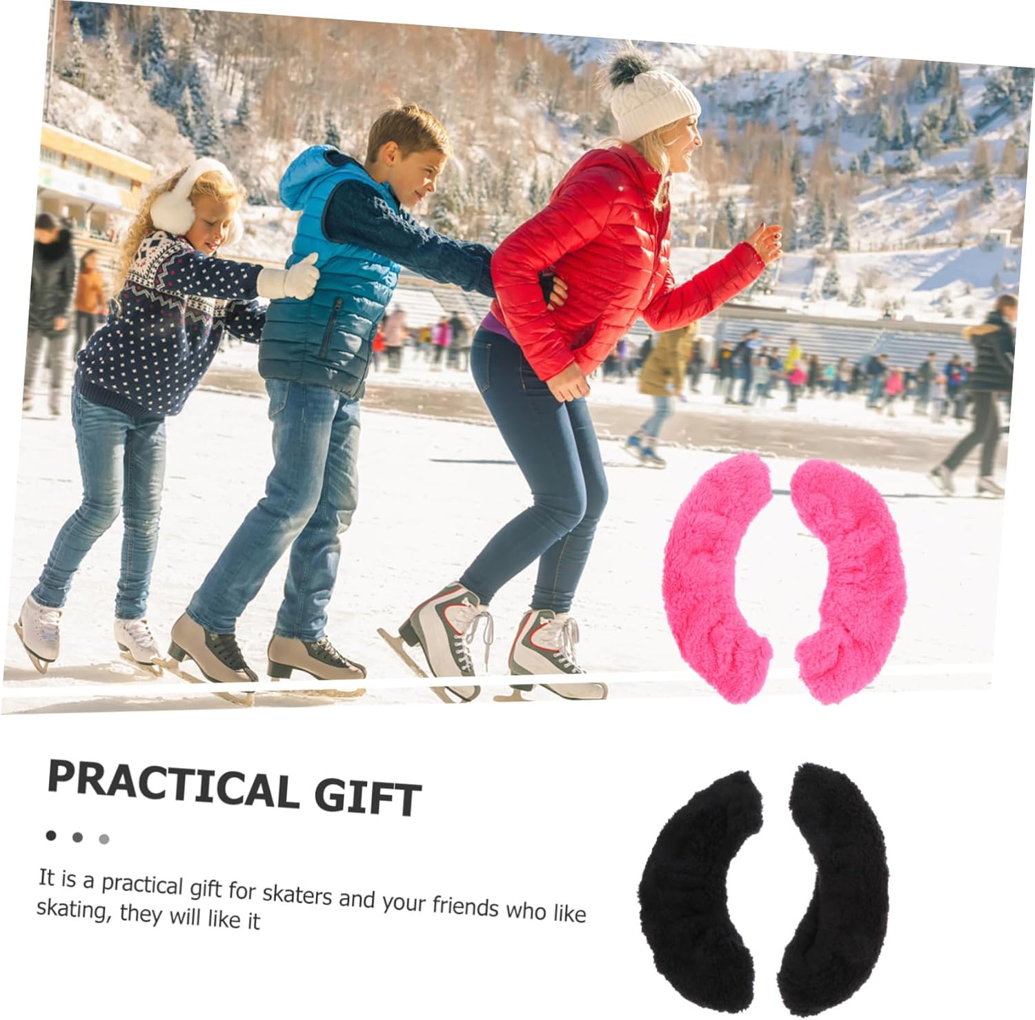 Sosoport 4 Pairs ice Skates Blade Elasticity Sleeve Set Ice Skates Covers Skates Blades Sleeves Lightweight