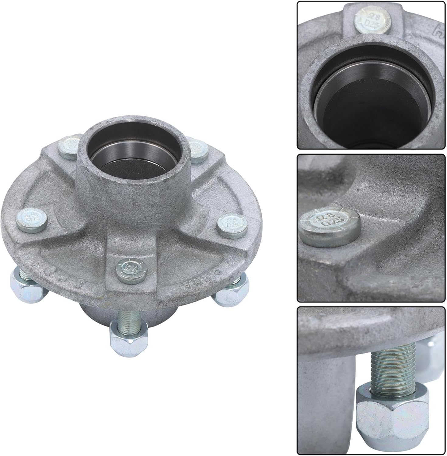 labwork 2 Sets 5 on 4.5 Inch Galvanized Trailer Hub Bearing Kit Suitable for 2000lbs and 1 Inch Spindle