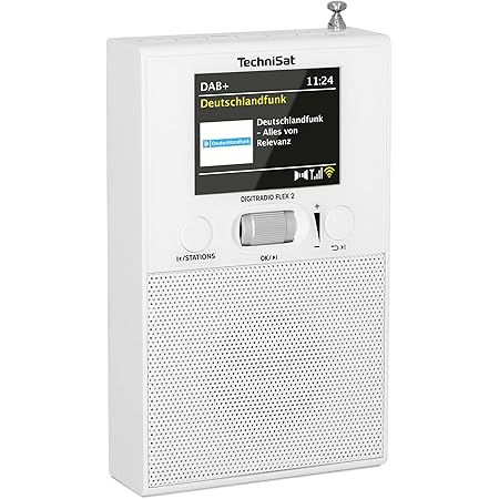 TechniSat DIGITRADIO Flex 2 - DAB Plug Radio (DAB Radio, FM, Audio Input, Bluetooth Audio Streaming, Radio Alarm Clock, Favorite Memory) White