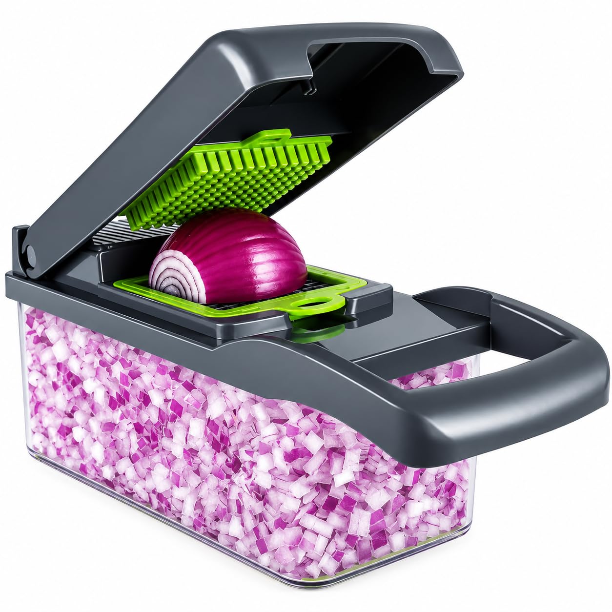 13-in-1 vegetable chopper, multifunctional food slicer & dicer | storage container, onion cutter, vegetable cutter, grater & julienne slicer, for kitchen
