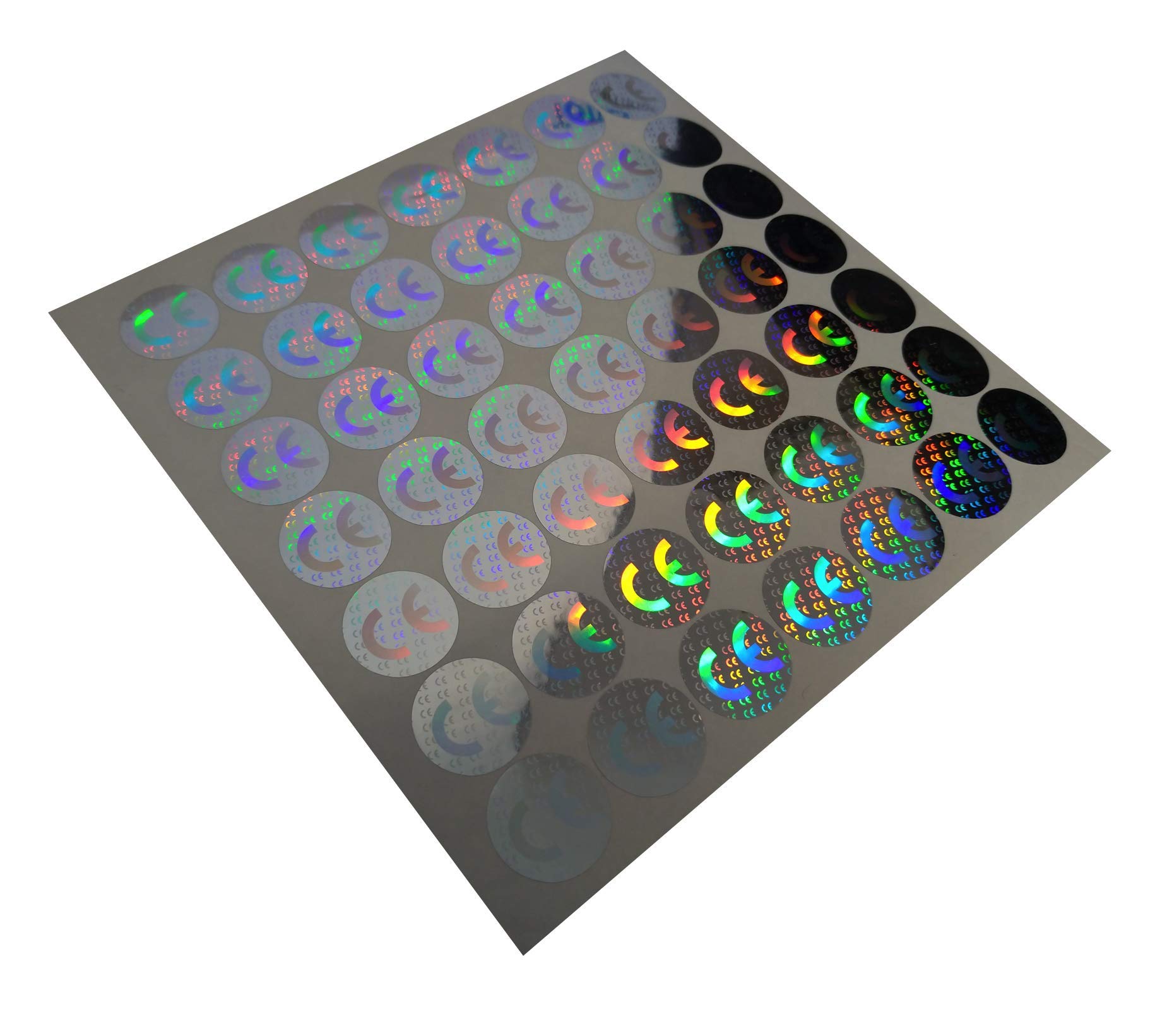 StickersLab - 112 Etichette CE(Conformità Europea) adesive sigilli ologrammi di garanzia e sicurezza oro e argento 20mm