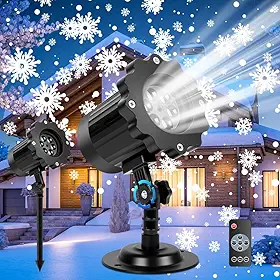 Projetor de Flocos Neve Natal, Projetor de Luzes de Floco de Neve de Natal, Decorações de Natal, Luzes de Floco de Neve Led, IP65 à Prova D'água