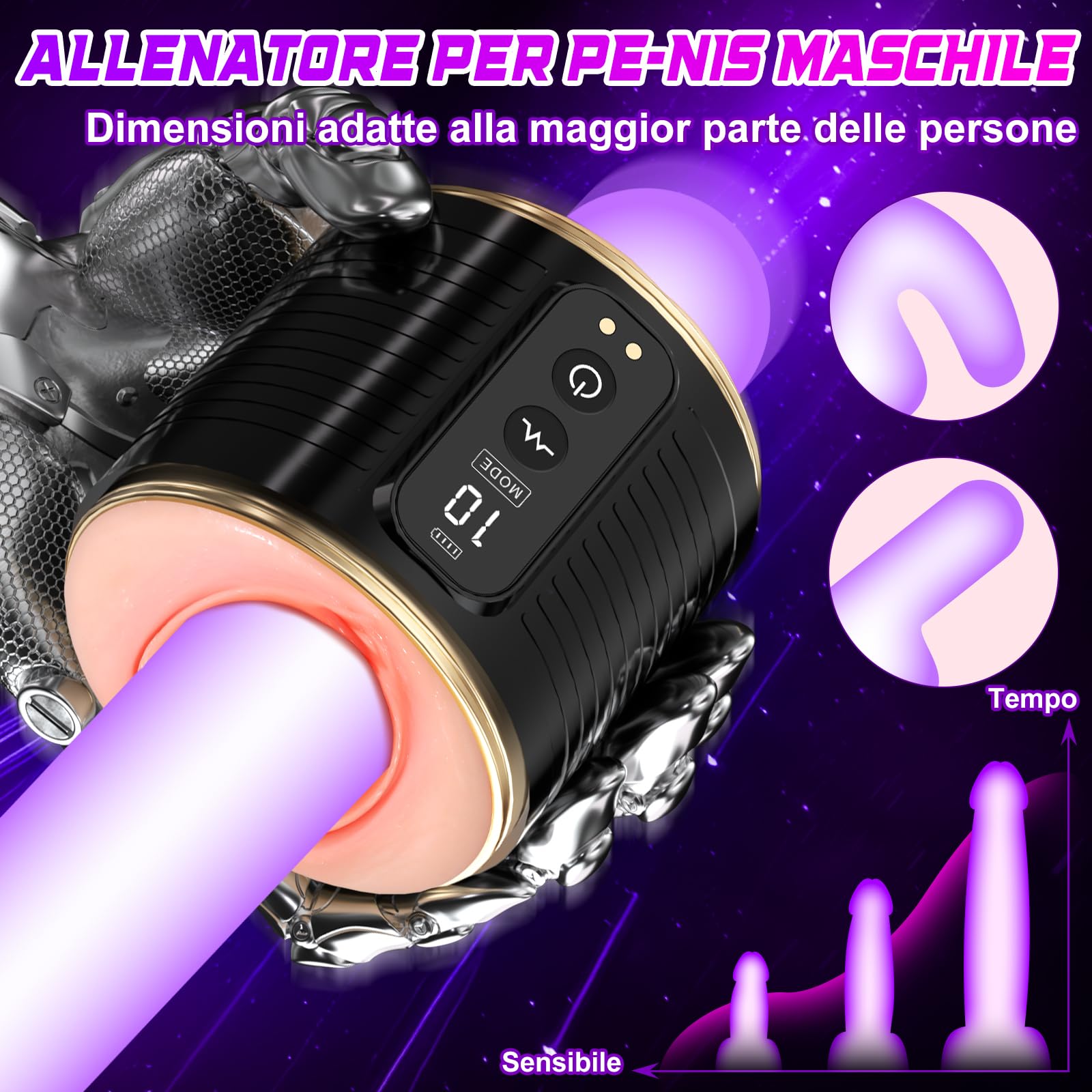 Masturbtore per Uomini Sex Toys - Masturvatore per Uomo Automatico LED Con 10 Modalità Potenti Masturbatore,Masturbatore con Vagina Finta Realistica Masturbtore per Pene Sexytoy