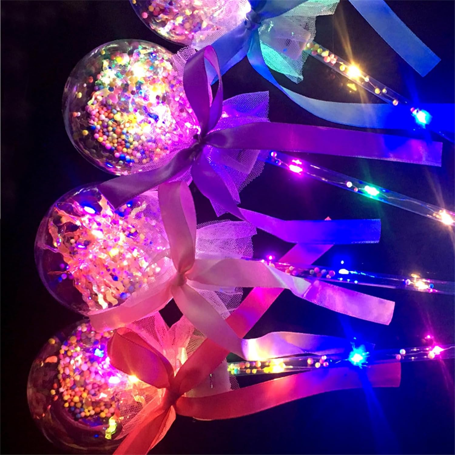 of 6 Glow Wand with Color Shifting Options, Love | Battery Replacement and Easy Battery Access for Fantasy Play, Childrens Birthday Parties and Family Gatherings