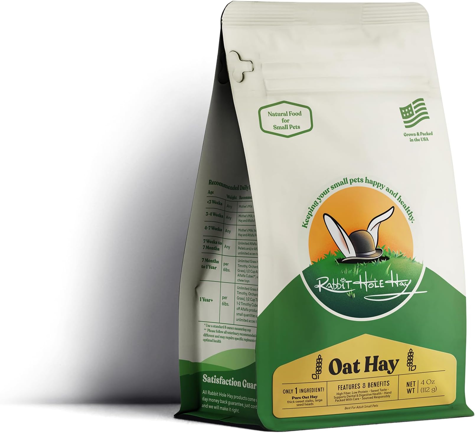 Ultra Premium Oat Hay for Small Pets - 4 oz Bag - Healthy & Fresh