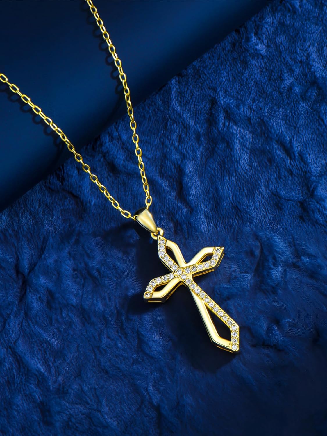 KQ&TTENG 14K Gold Cross Necklaces for Women Dainty Cross Necklace Faith Pendant Jewelry Gifts, 18"+2" Chain - Image 5