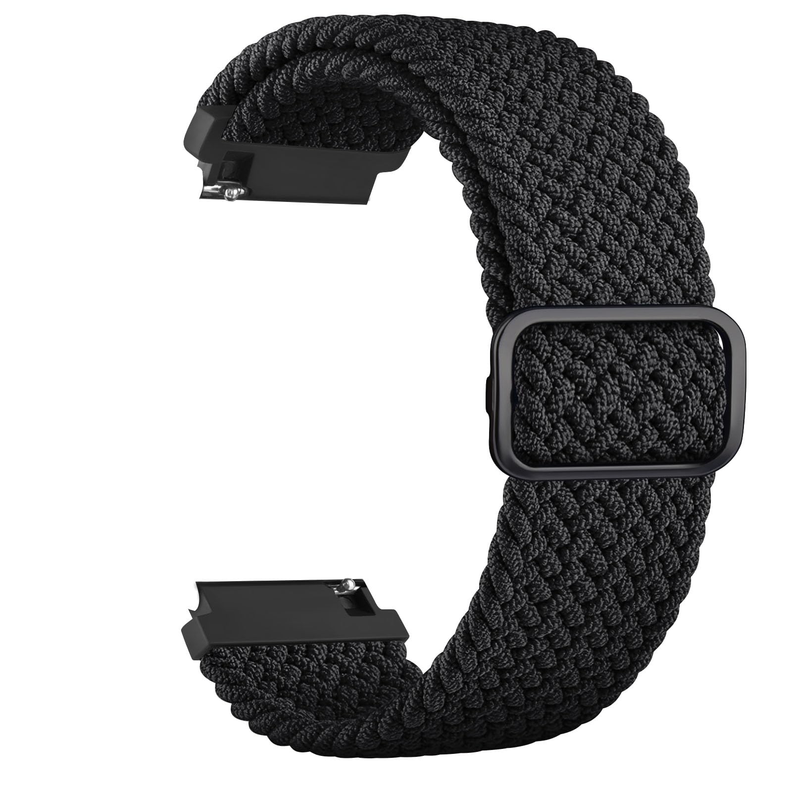 Nylon Fabric Straps for Garmin Venu Sq and Sq 2 Smart Watch, Quick Release Replacement Wristbands (Black) - Image 2