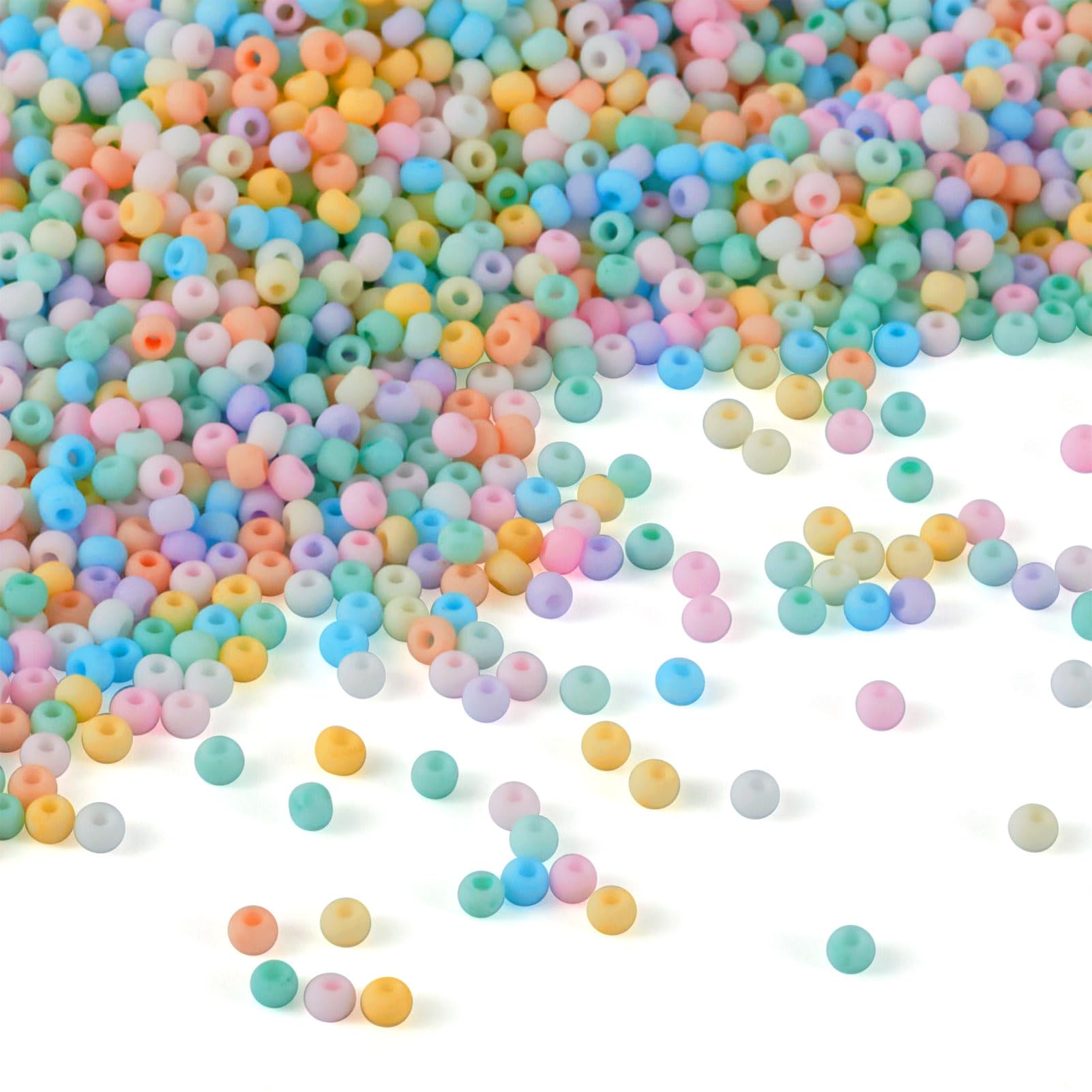 Craftdady 6500pcs Glass Seed Beads 2mm Frosted Pony Czech Glass Beads 10 Colors for Women Girls DIY Bracelet Necklace Crafting Jewelry Making